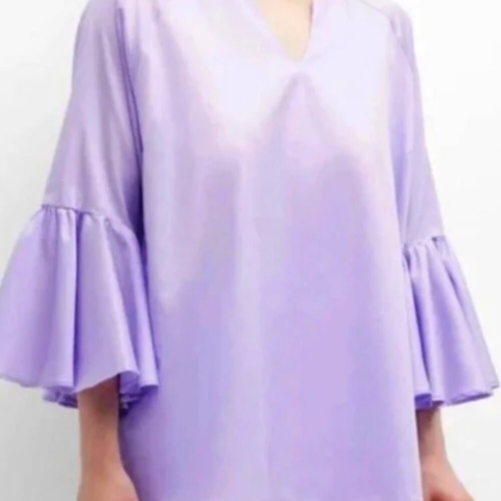 Harshman Lilac Flared Sleeve Top Size S NWT